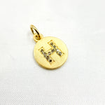 Load image into Gallery viewer, DC068. Diamond Sterling Silver Letter "H" Round Charm