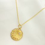 Load image into Gallery viewer, 14K Solid Gold with Diamonds Circle Charm. GDP267