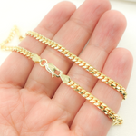 Load image into Gallery viewer, 14K Solid Yellow Gold Flat Curb Link Necklace