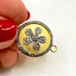 Load image into Gallery viewer, Shop Now Diamond Sterling Silver Round Flower Connector