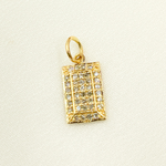 Load image into Gallery viewer, 14K Solid Gold Diamond Rectangle Charm. GDP77