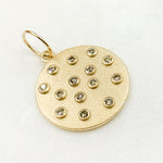 Load image into Gallery viewer, 14K Solid Gold Diamond Circle Charm