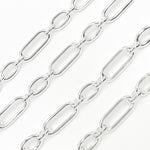 Load image into Gallery viewer, Silver Smooth Long and Short Link Chain