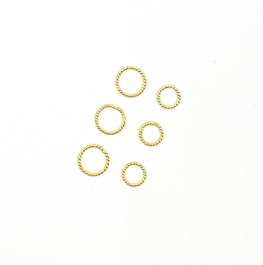 Gold Plated 925 Sterling Silver Twisted Rings 6 & 8MM. GPTR1