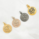 Load image into Gallery viewer, DC854. Diamond Sterling Silver Round Lotus Charm