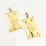 Load image into Gallery viewer, Shop Now Sterling Silver Rectangle Hand Celestial Pendant