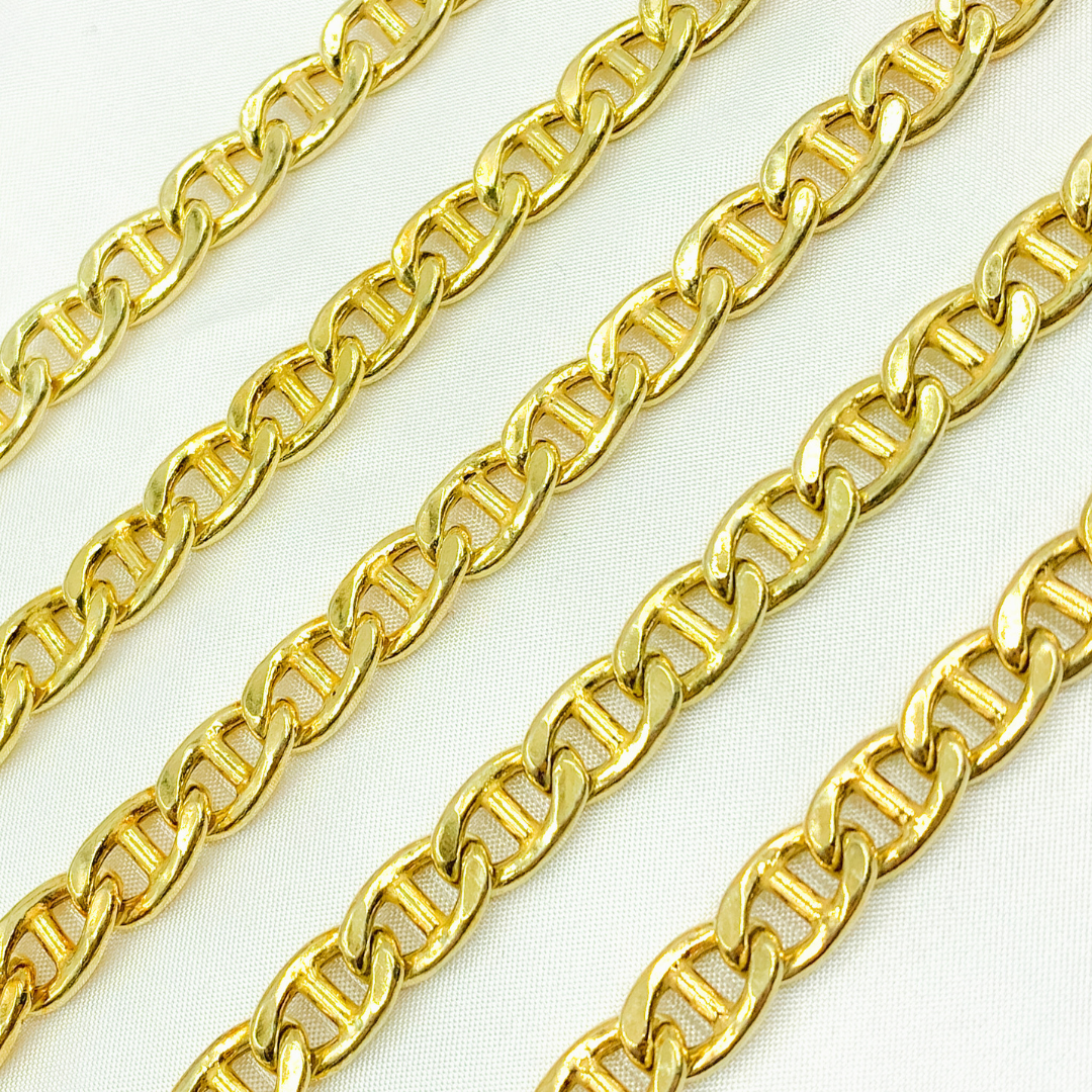Y59GP. Gold Plated 925 Sterling Silver Curb Marina Chain