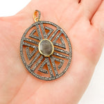 Load image into Gallery viewer, DP680. Diamond Sterling Silver Oval Fancy Pendant