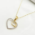 Load image into Gallery viewer, 14K Solid Gold Diamond Heart Charm with Inverted Heart. EJP1495