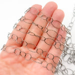 Load image into Gallery viewer, Buy Silver Diamond Cut Long and Short Oval Link Chain