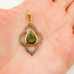 Load image into Gallery viewer, DP245. Diamond Sterling Silver Flower Pendant with Gemstone