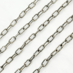 Load image into Gallery viewer, Oxidized Sterling Silver Round Hammered Paperclip Chain