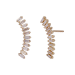 Load image into Gallery viewer, EFE53684. 14K Solid Gold Baguette Diamond Fancy Stud Earrings