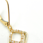 Load image into Gallery viewer, EFC51728. 14K Solid Gold and Diamonds Rhomb Dangle Earrings
