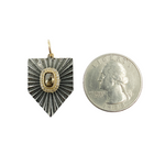 Load image into Gallery viewer, 14k Solid Gold Sterling Silver Black Rhodium with Diamonds Pentagon Charm. KSG22