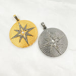 Load image into Gallery viewer, DP364. Diamond Sterling Silver Round Star Pendant