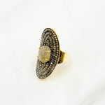 Load image into Gallery viewer, DR13. Diamond Sterling Silver Statement Ring with Gemstone