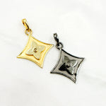 Load image into Gallery viewer, Diamond Sterling Silver Diamond Shape Flower Pendant