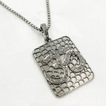 Load image into Gallery viewer, DP033. Diamond Sterling Silver Rectangle OM Symbol Pendant