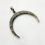 Load image into Gallery viewer, DP105. Diamond Sterling Silver Moon Shape Pendant