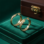 Load image into Gallery viewer, 15850021292. 14K Solid Gold Fancy Braided Hollow Hoop Earrings