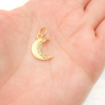 Load image into Gallery viewer, Diamond Sterling Silver Moon Charm