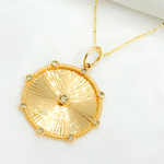 Load image into Gallery viewer, KG298A. 14K Solid Gold Diamond Circle Charm