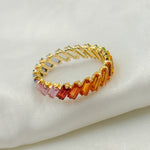 Load image into Gallery viewer, 14k Solid Gold Multi Sapphire Ring.