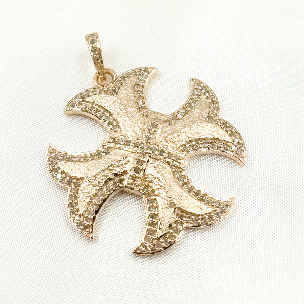 Diamond Sterling Silver Cross Pendant