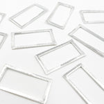 Load image into Gallery viewer, White Sterling Silver Brushed Rectangle Connector