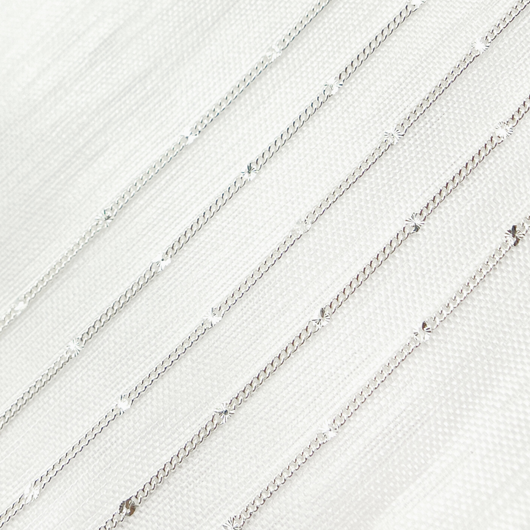 69S3SS. 925 Sterling Silver Satellite Curb Link Chain