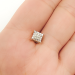 Load image into Gallery viewer, EFB51010. 14K Solid Gold and Diamonds Square Earrings