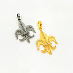 Load image into Gallery viewer, DP256. Diamond Sterling Silver Fleur De Lis Shape Pendant