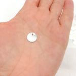 Load image into Gallery viewer, Buy White Sterling Silver Brushed Round Flat Disc Charm with a Single Hole