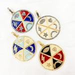 Load image into Gallery viewer, Diamond Sterling Silver Lucky Round Enamel Pendants