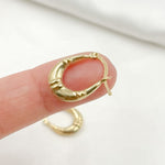 Load image into Gallery viewer, GER179. 14K Solid Gold Textured Hollow Hoops Earrings