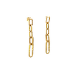 Load image into Gallery viewer, EFE51958. 14k Solid Gold Diamond Paperclip Dangle Earrings