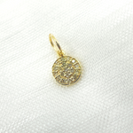 Load image into Gallery viewer, 14K Solid Gold Diamond Circle Charm. GDP441