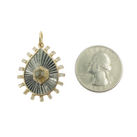 Load image into Gallery viewer, 925 Sterling Silver Black Rhodium with Diamonds Drop Shape Charm. KSG25