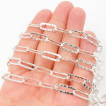 Load image into Gallery viewer, Y58HSS. Sterling Silver Hammered Paperclip Link Chains