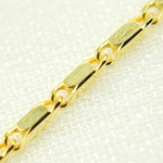 Load image into Gallery viewer, 14k Solid Yellow Gold Diamond Cut Bars Link Chain by Foot