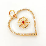 Load image into Gallery viewer, 14K Solid Gold Compass Heart Pendant