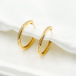 Load image into Gallery viewer, EHG56970Y. 14k Solid Gold Diamond Hoops