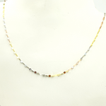 Load image into Gallery viewer, 14K Solid Gold Tri-color Flat Marina Necklace. 026FV103H
