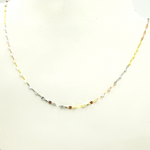 Load image into Gallery viewer, 14K Solid Gold Tri-Color Flat Marina Chain