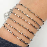 Load image into Gallery viewer, Y43OX. Oxidized Sterling Silver Box Chain