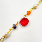 Load image into Gallery viewer, Shop Gold Plated Sterling Silver Multi Stone Wire Wrap Chain