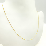 Load image into Gallery viewer, 14K Solid Yellow Gold Diamond Cut Marina Link Chain