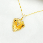 Load image into Gallery viewer, 14K Solid Gold Diamond Shield Charm with Triangle in the Center. GDP533