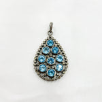 Load image into Gallery viewer, DSP05. Diamond Silver Gemstone Drop Pendant